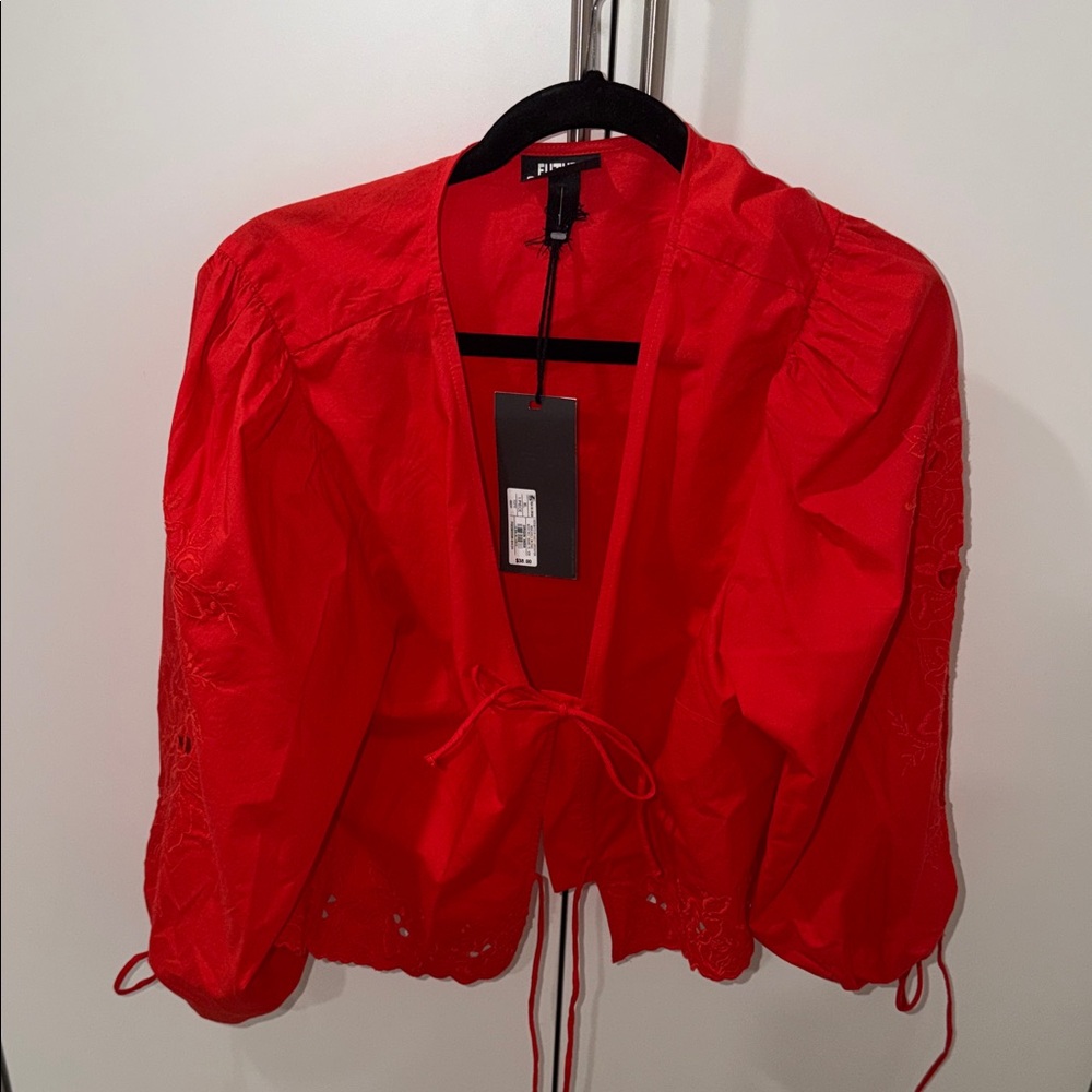 Red Embroidered Blouse